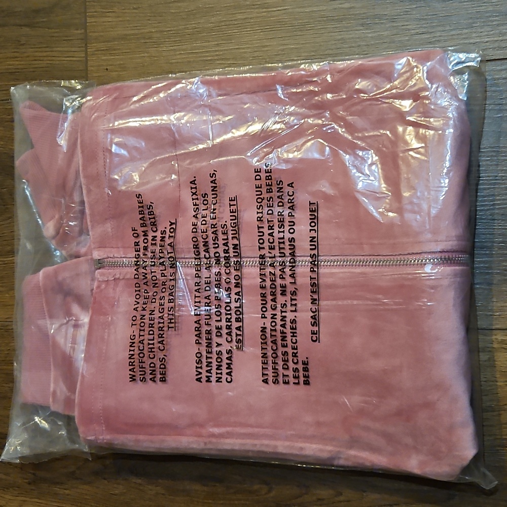 TRUE RELIGION CRYSTAL HORSESHOE VELOUR TRACK JACKET COLOR BABY PINK SZ  XXXL - Picture 11 of 11